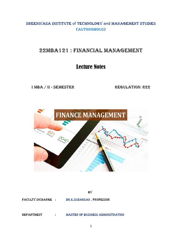 Financial Management Lecture Notes | PDF | Cost Of Capital | Capital ...