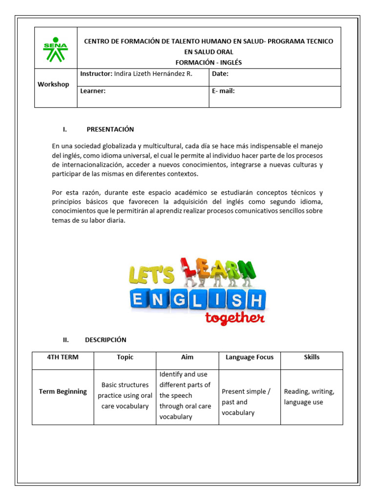 English for Oral Health Training | PDF | Oral Hygiene | Tooth