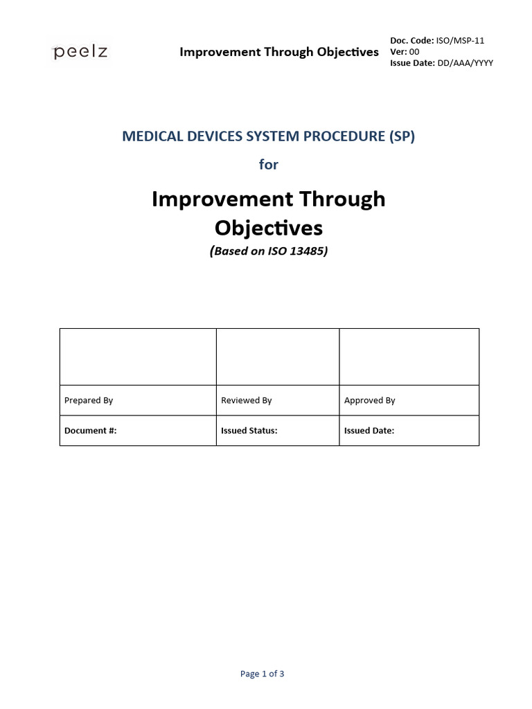 Procedure For Objectives | PDF | Quality Management System | Business