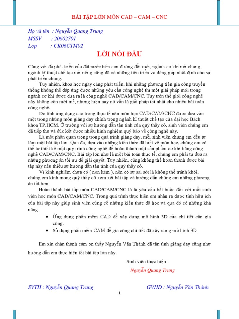 ĐỒ ÁN MẪU CAD+-+CAM+-CNC | PDF
