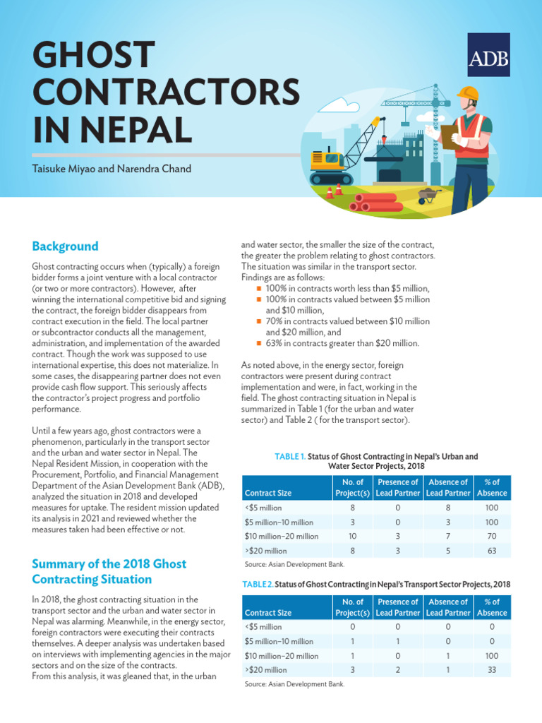Ghost Contractors in Nepal 1693416112 | PDF | Asian Development Bank ...