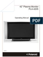 42" Plasma Monitor PLA-4205: Operating Manual