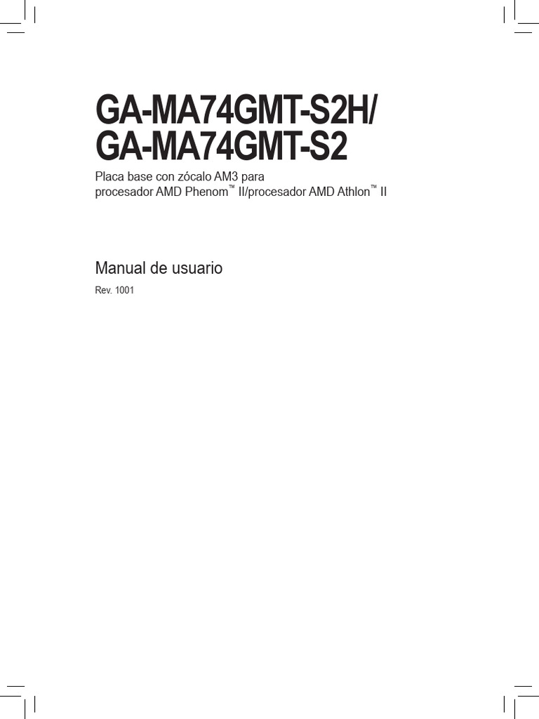 MB Manual Ga-Ma74gmt-S2 (H) Es | PDF | Hdmi | Hardware de la computadora