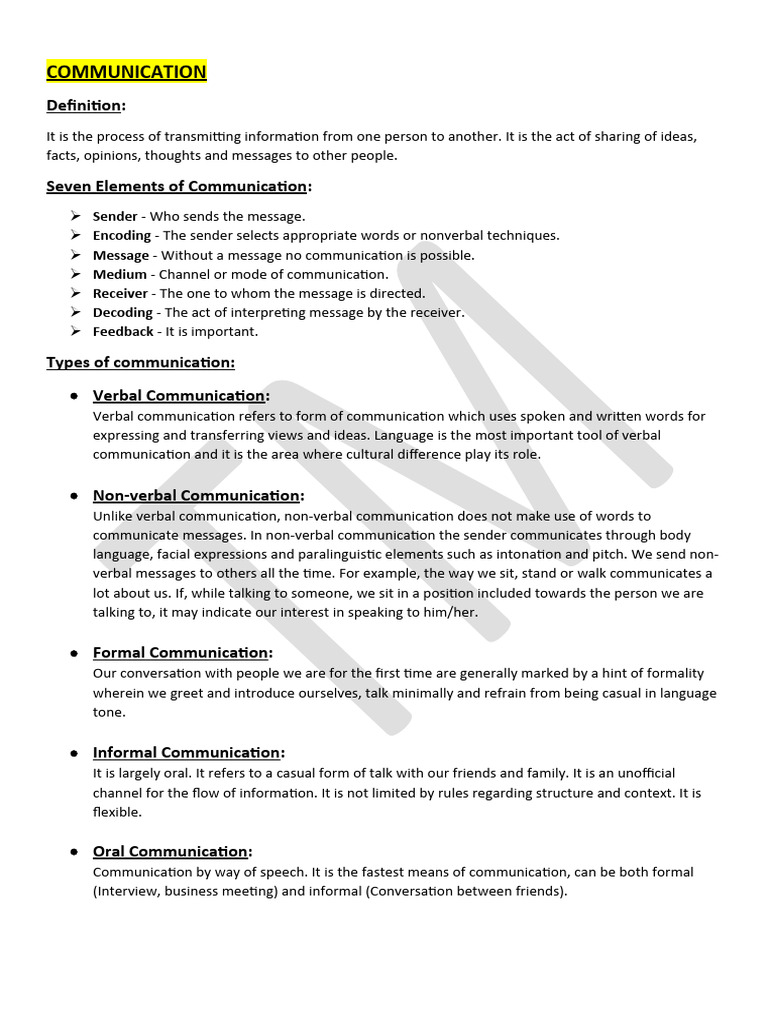 Communication Basics for Students | PDF | Communication | Nonverbal ...
