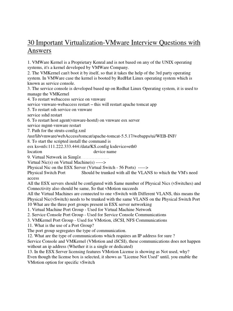 30 Important Virtualization-Vmware Interview Questions With Answers ...