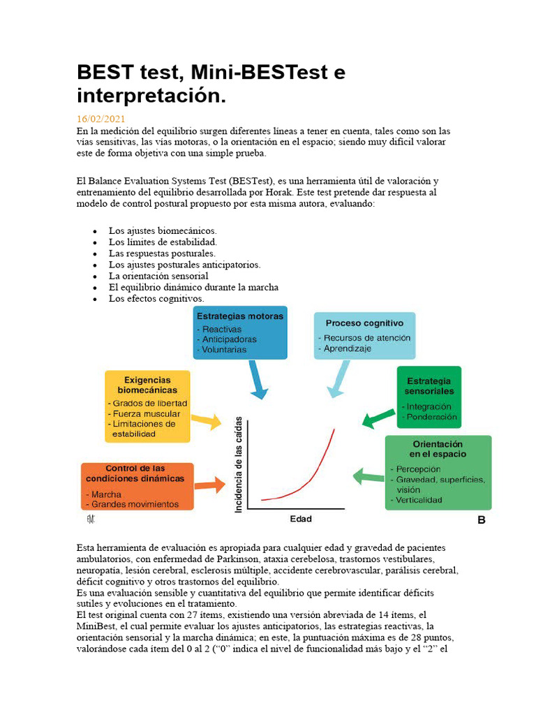 Evaluación del equilibrio: BEST y Mini-BESTest | PDF | Esclerosis ...