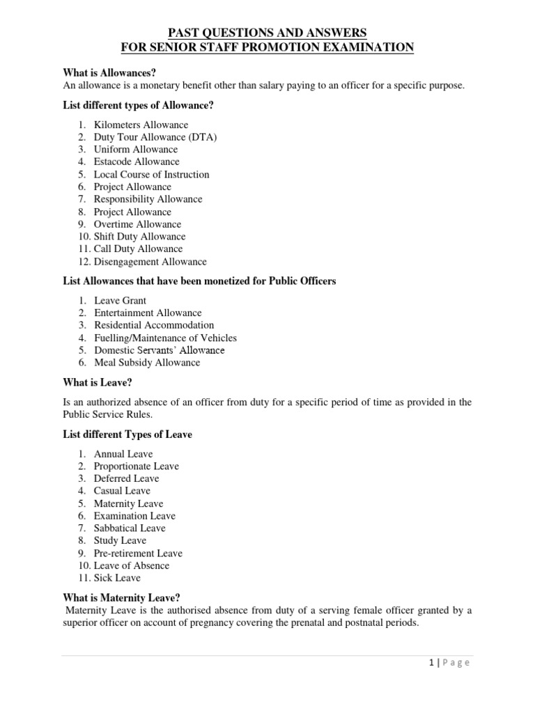 Senior Staff Promotion Exam Guide | PDF | Employment | Administrative Law