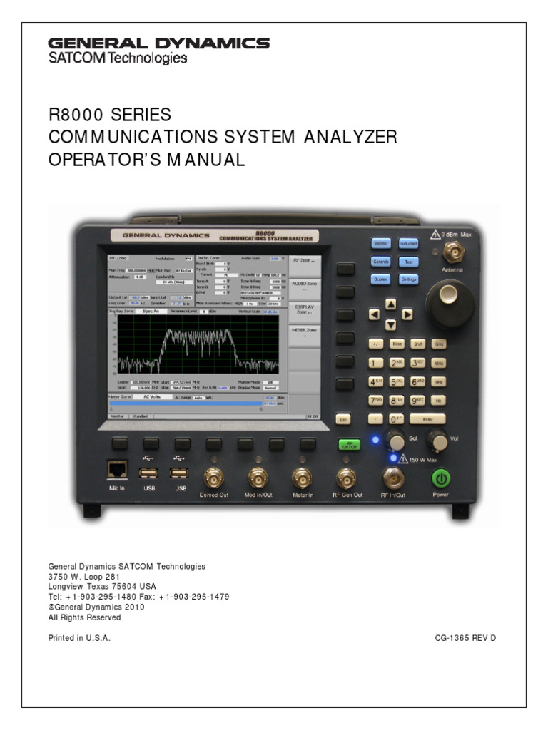 R8000 Series Communications Analyzer Manual | PDF | License | Power Supply
