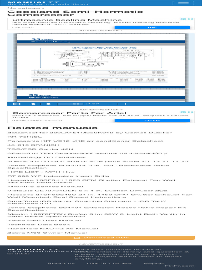 OLD COPELAND COMPRESSOR MANUAL PDF visual data 2
