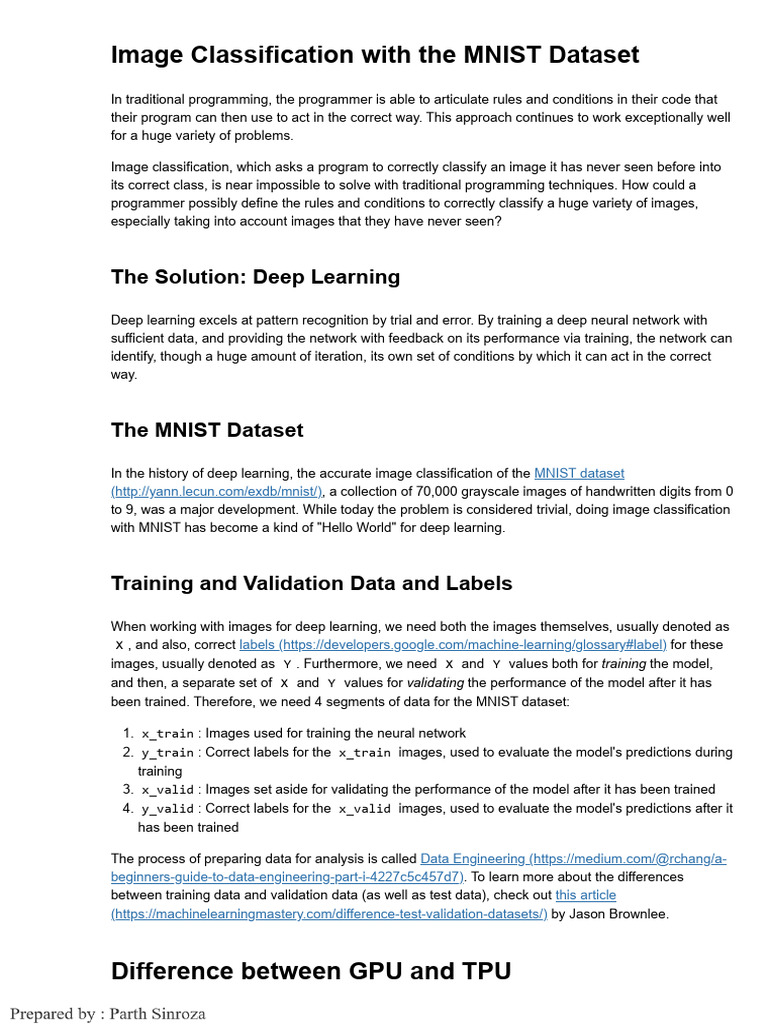 MNIST Dataset for Deep Learning | PDF | Deep Learning | Computational ...