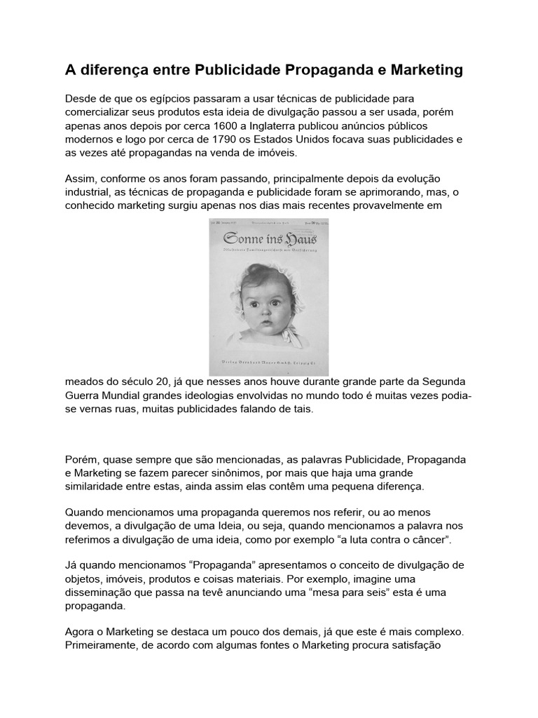 A Diferença Entre Publicidade Propaganda e Marketing - André 09102023 ...
