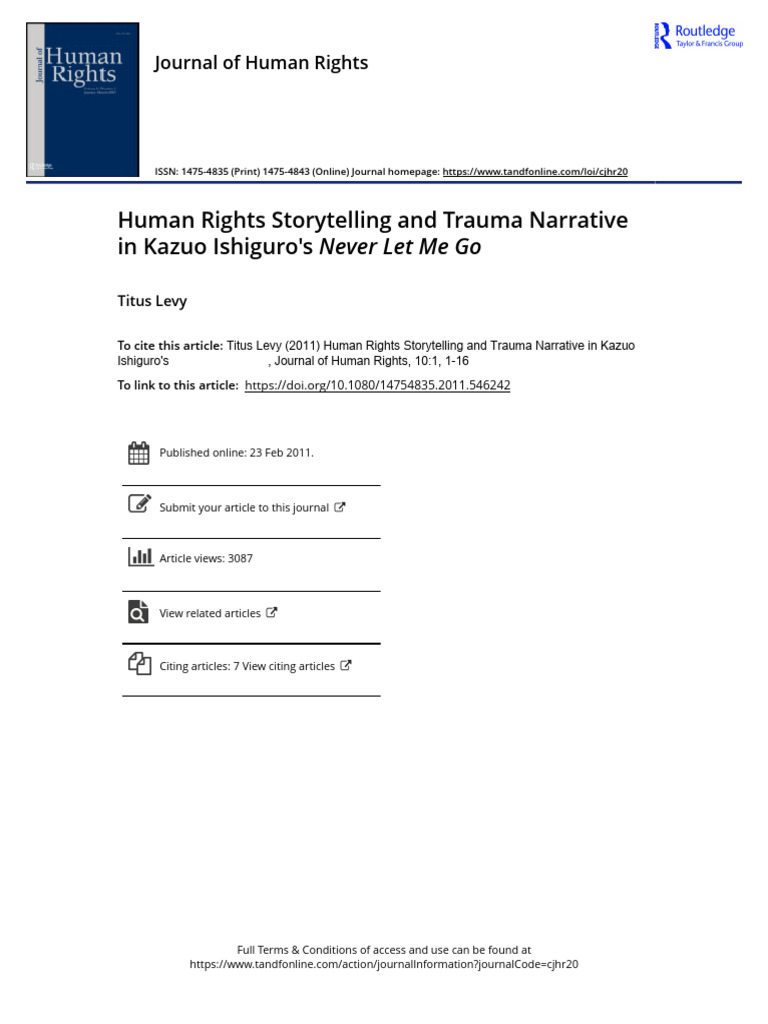 Human Rights Storytelling and Trauma Narrative in Kazuo Ishiguro S ...