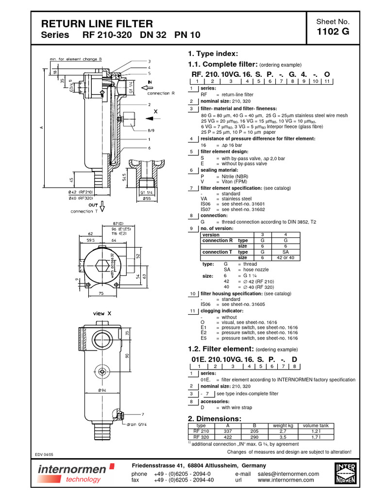 Technical Specs for Hydraulic Filters | PDF | Equipment | Manufactured ...