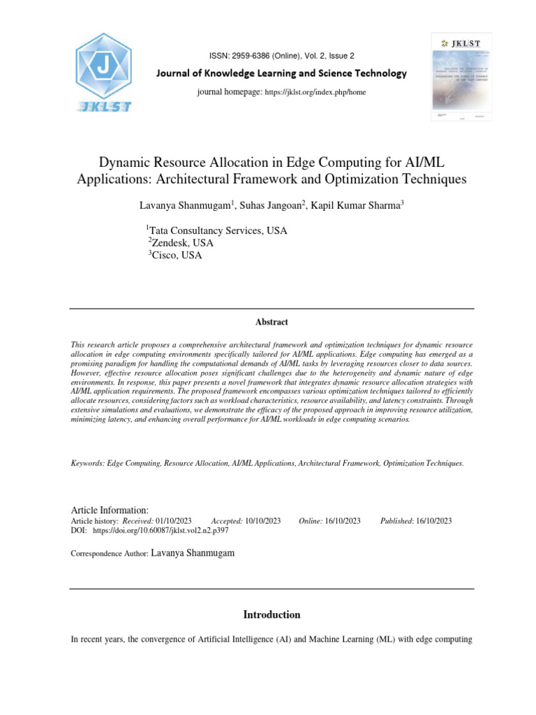 Dynamic Resource Allocation in Edge Computing For | PDF | Cloud ...