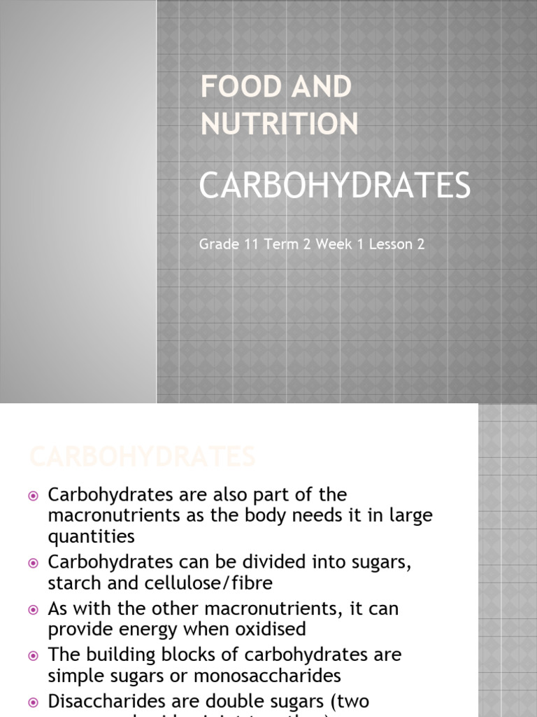 Understanding Carbohydrates in Nutrition | PDF | Carbohydrates | Fructose