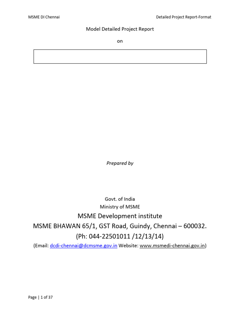 Model Detailed Project Report | PDF | Expense | Depreciation