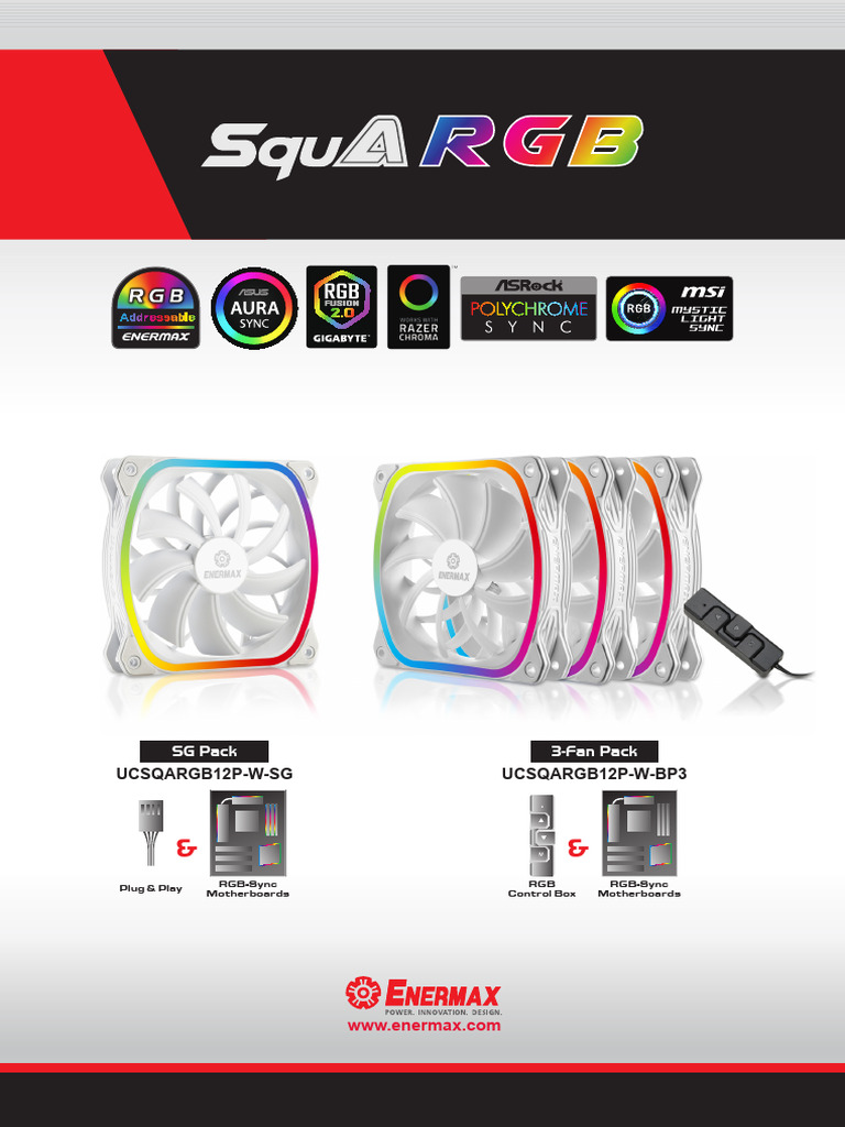 Enermax SquA RGB Fan Series Overview | PDF | Rgb Color Model | Light ...