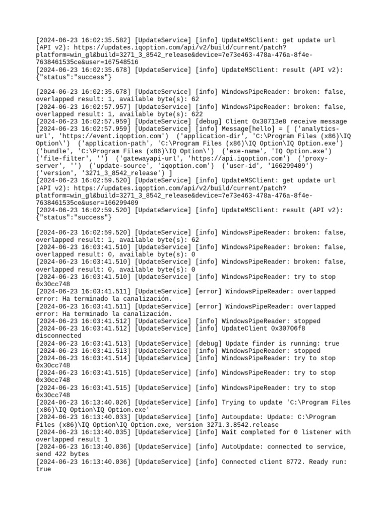 IQ Option Update Service Log Details | PDF | Computer Networking ...