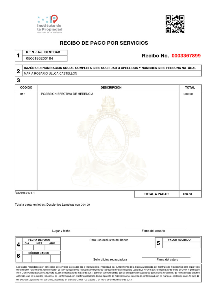 Recibo Ip Herencia | PDF | Bancos