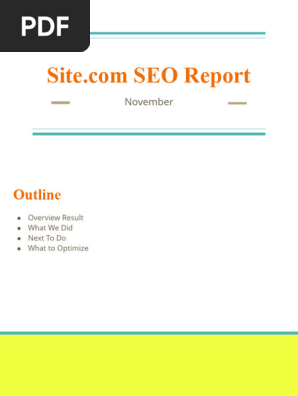 SEO Sample Report - SEO Class