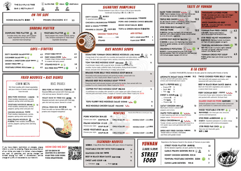 The Dumpling Tree Food Menu | PDF | Dumpling | Tofu