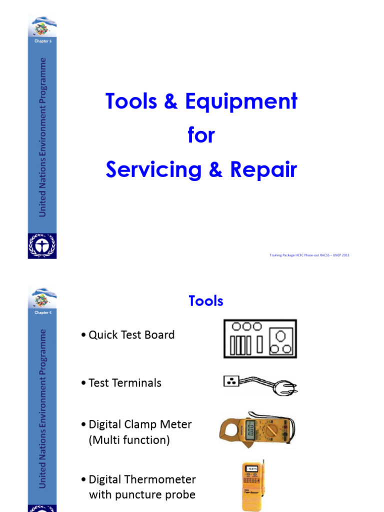 Tools Equipment For Servicing | PDF | Gases | Manufactured Goods