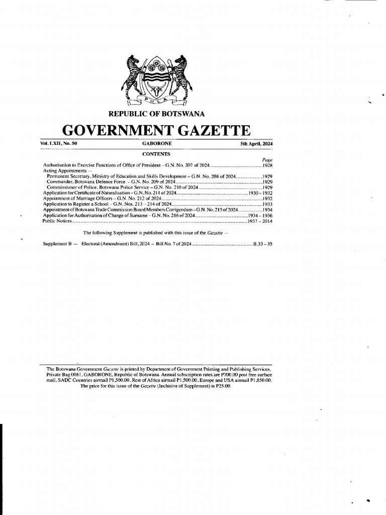 Govt Gazette 5 - 4 - 24 | PDF | Mergers And Acquisitions | Business