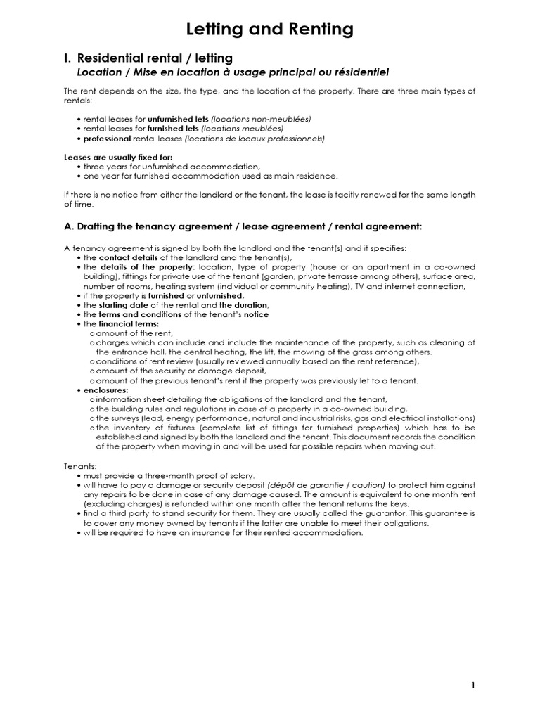 Letting and Renting-New | PDF | Lease | Leasehold Estate