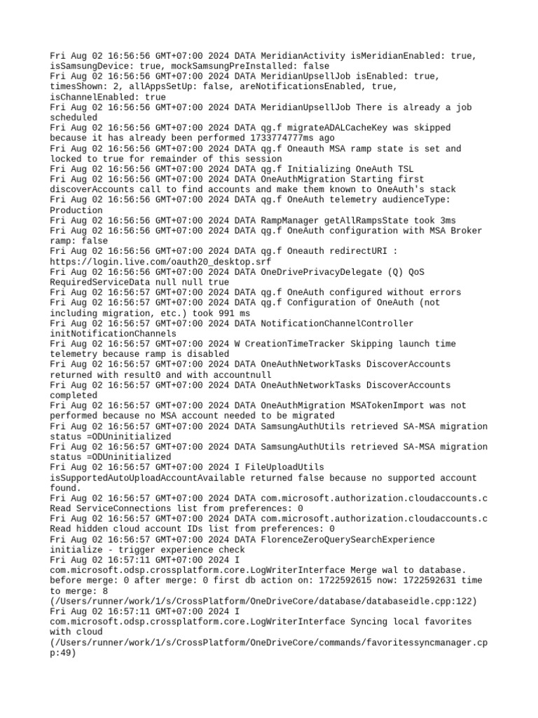 OneAuth Configuration and Migration Logs | PDF | Databases | Computer File