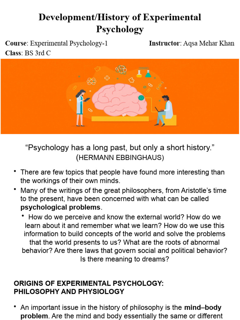 Development and History of Experimental Psychology | PDF | Mind ...