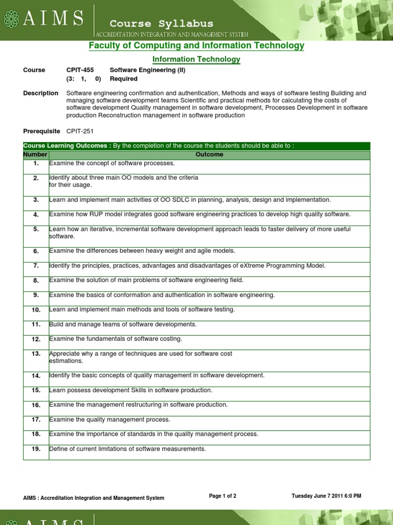 Course Syllabus | PDF
