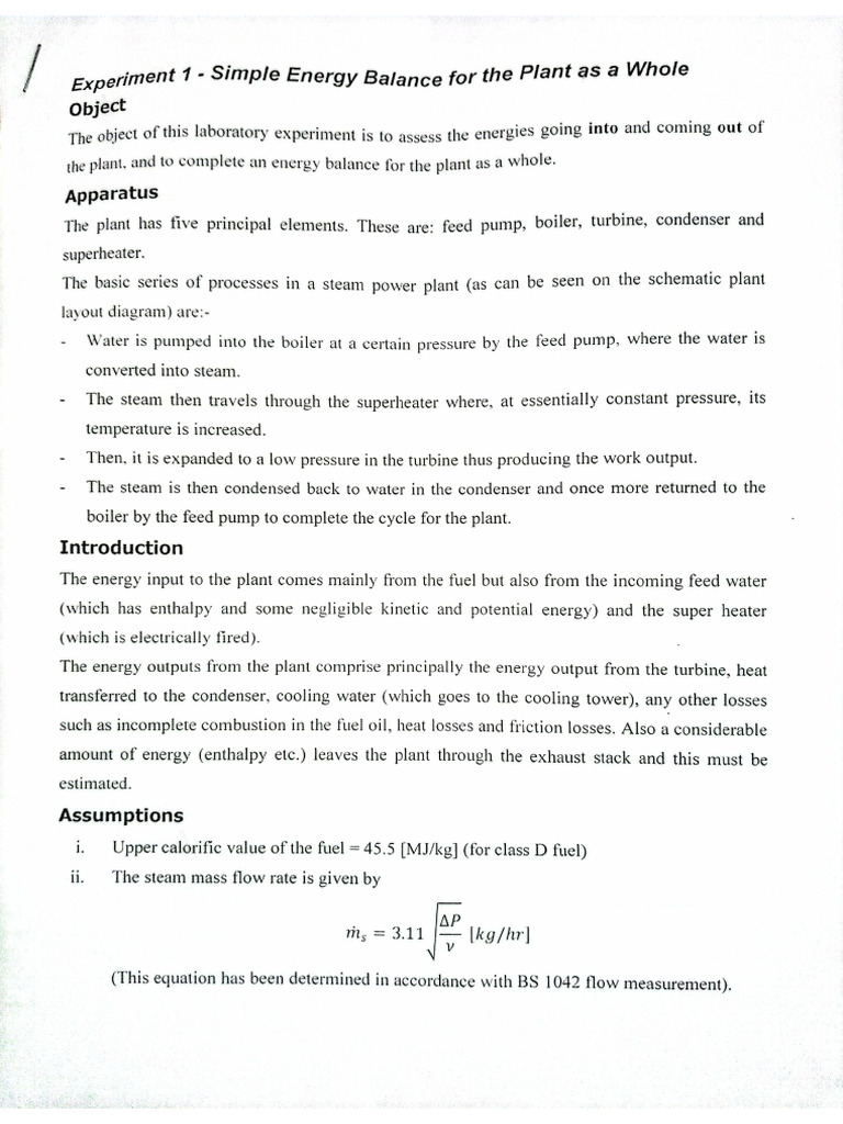 Thermo Lab Experiment 1 | PDF