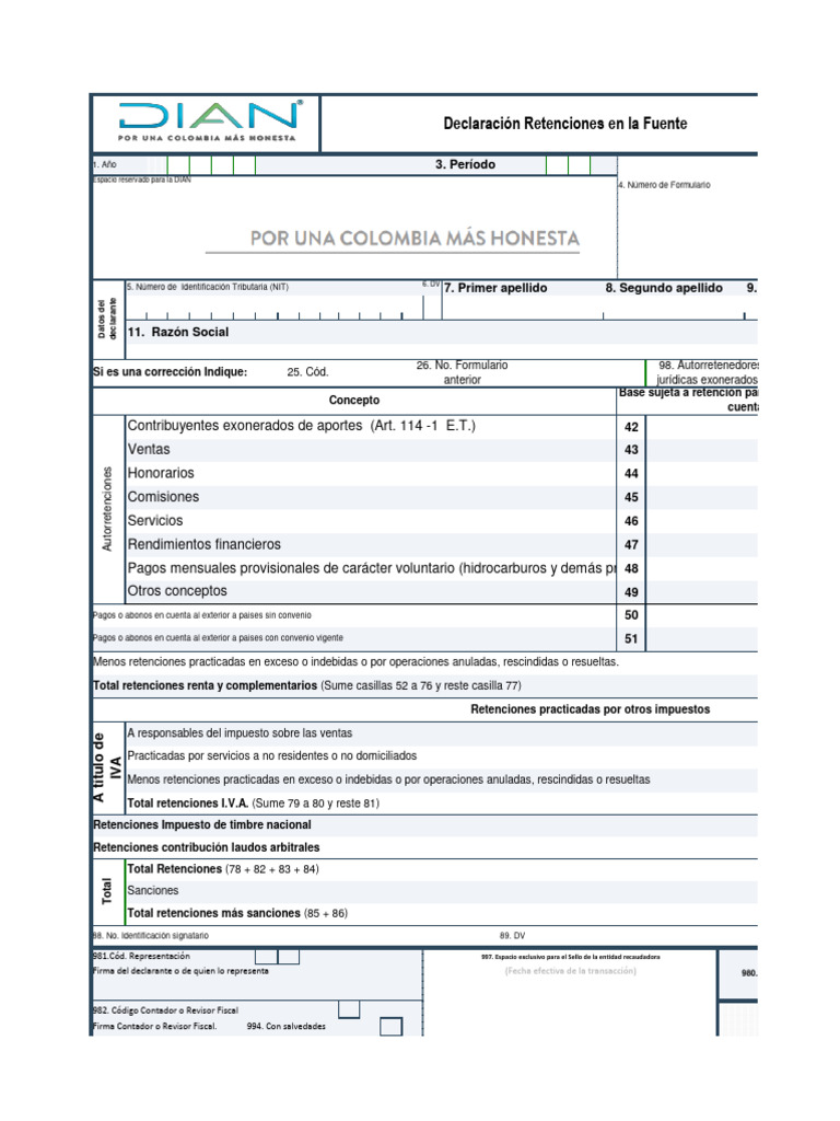 Formulario Autorretenciòn DIAN | PDF | Impuestos | Finanzas del gobierno