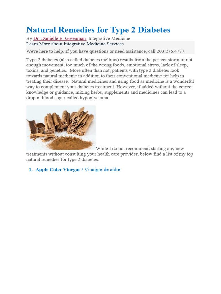 Image showcasing Natural Remedies for Type 2 Diabetes | PDF | Diabetes | Dietary Fiber