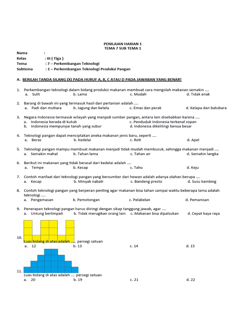 Perjalanan Lezat Menuju Masa Depan: Memahami Perkembangan Teknologi Pangan Lewat Soal Buku Siswa Tematik Kelas 3