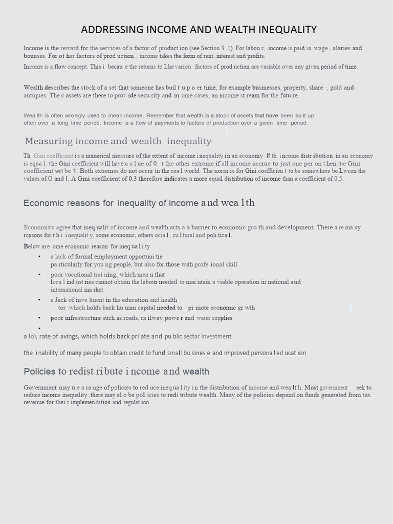 CHP 14 - Addressing Income and Wealth Inequality | PDF | Income | Gini ...