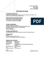 Dinesh Kumar Resume