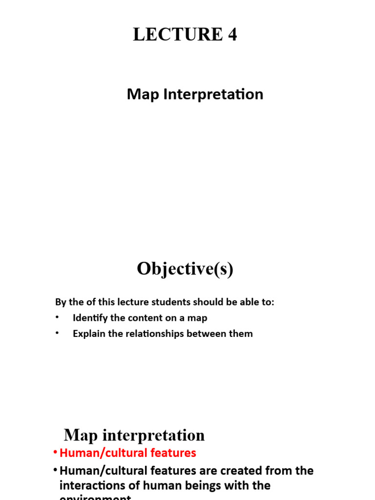 LECTURE 4 - Interpreting Human Features | PDF | Map | Human