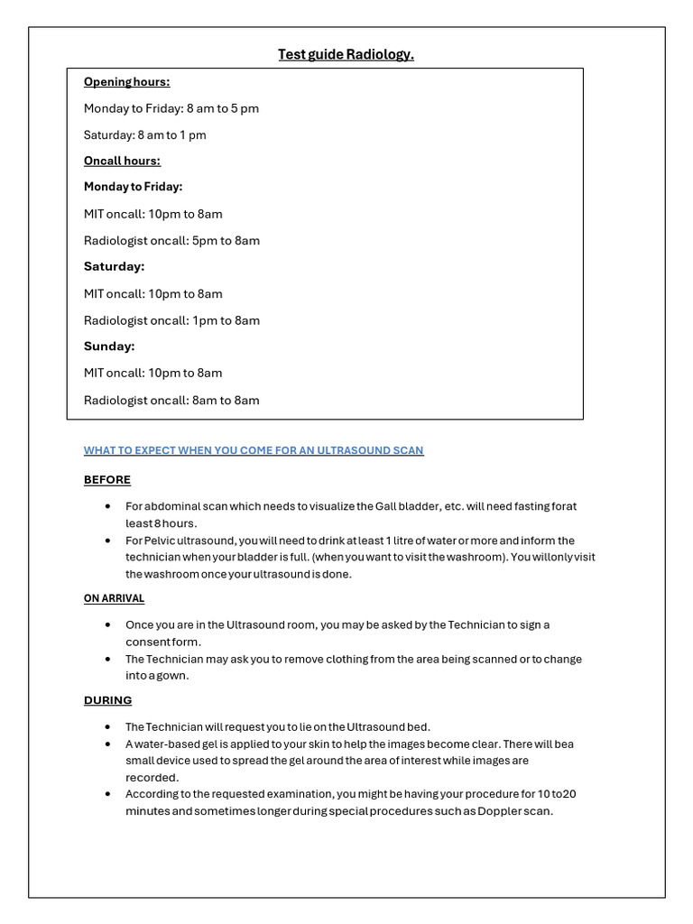 Test Guide Radiology | PDF | Radiology | Ct Scan