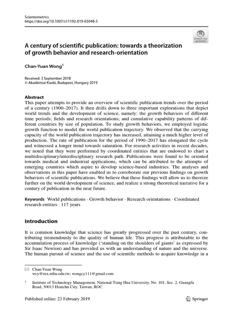 Scientific Publication Trends | PDF | Science | Economics