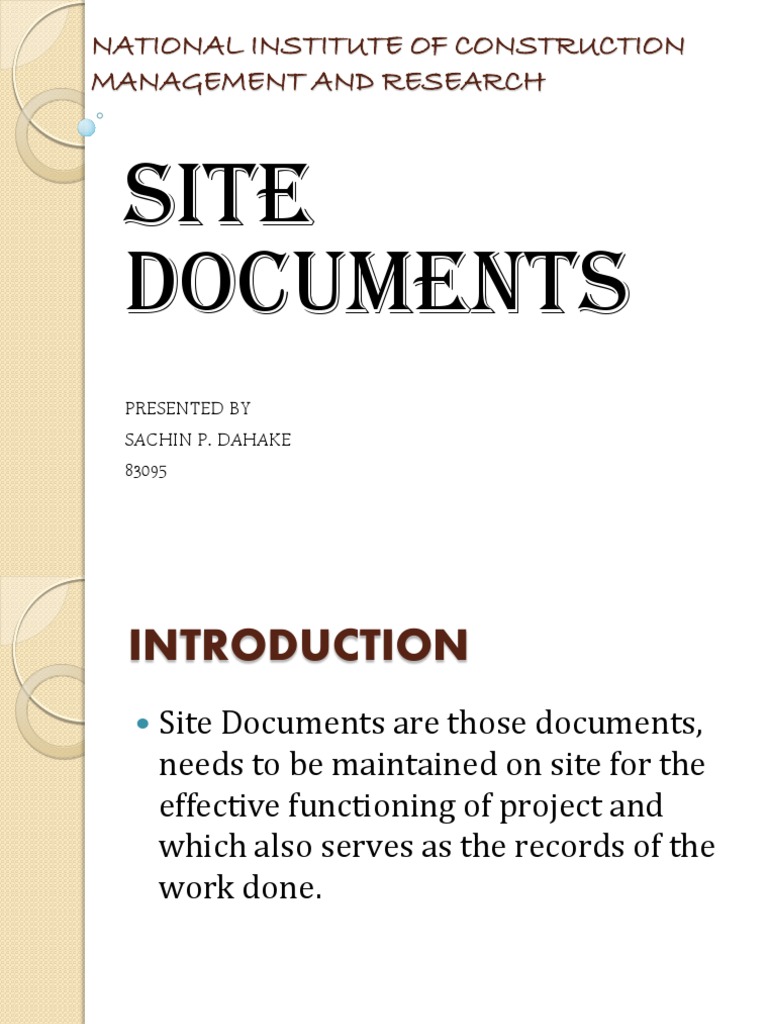 Site Documents: National Institute of Construction Management and ...