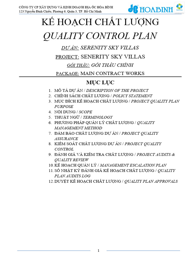 2017.05 - SKV - 03.QAQC Plan | PDF