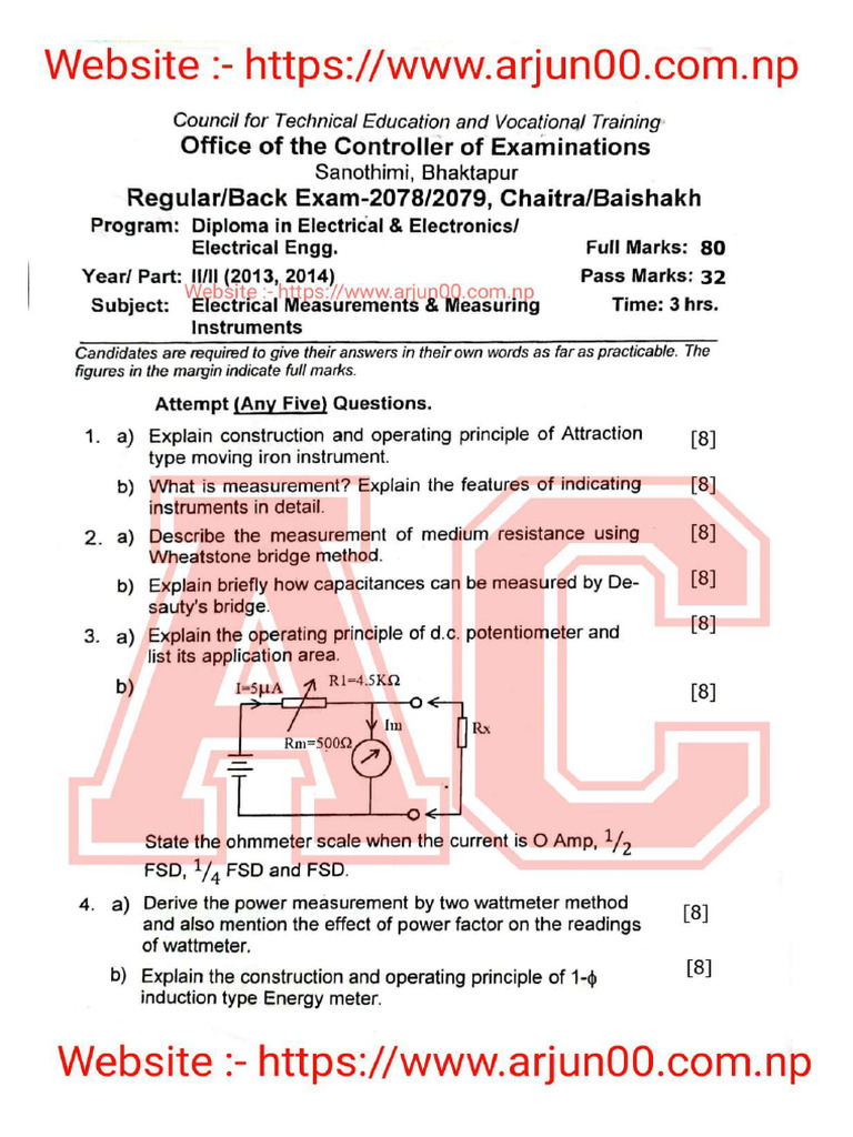 Electrical Measurements & Measuring Instruments - 1 | PDF