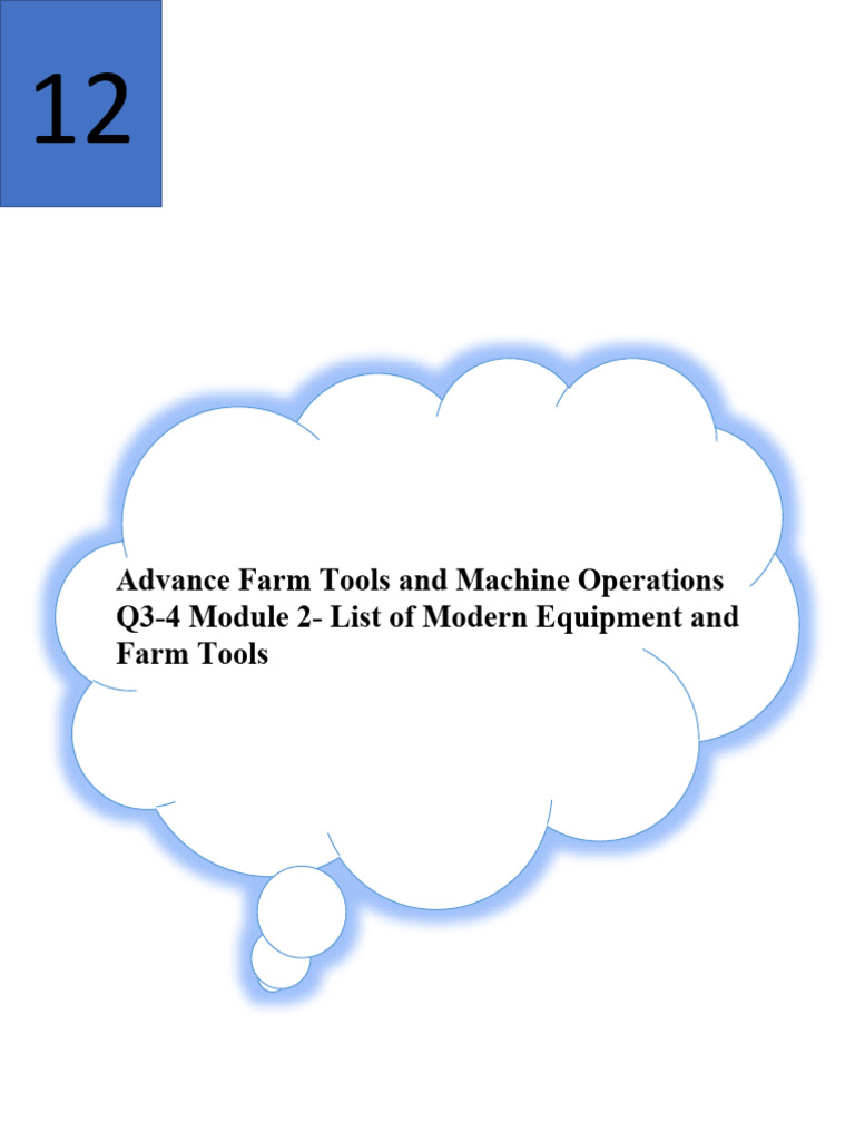 Advanced Farm Tools and Equipment Operations-M-02 | PDF | Hay ...