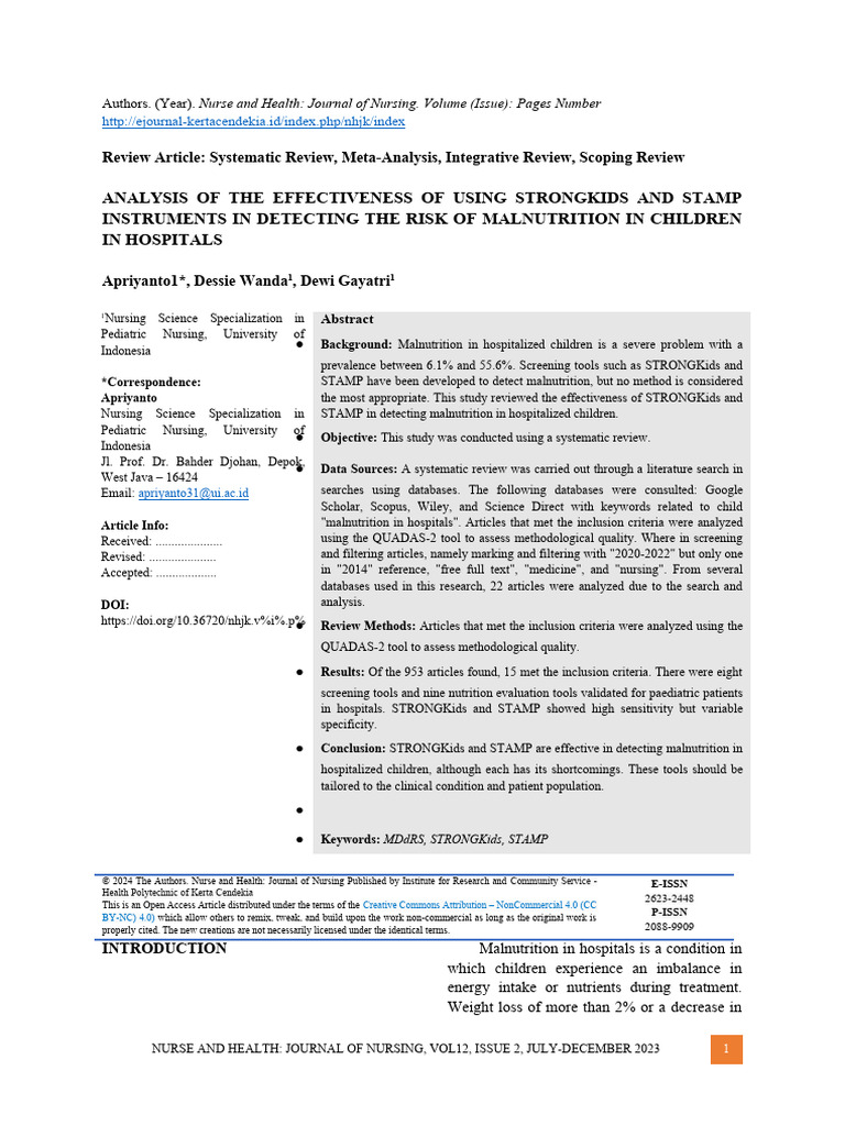 Analysis of The Effectiveness of Using Strongkids and Stamp Instruments ...