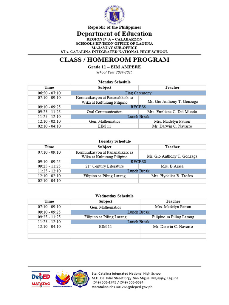 Class-Program-12-ABM-AFFLUENCE-24-25 (Repaired) | PDF | Philippines