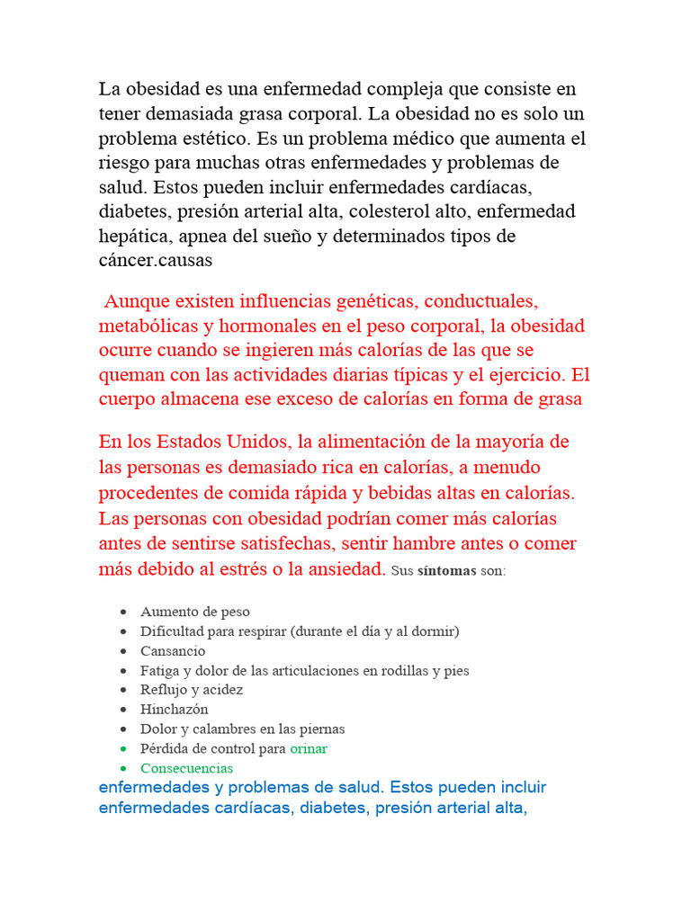 Obesidad | PDF | Exceso de peso | Obesidad