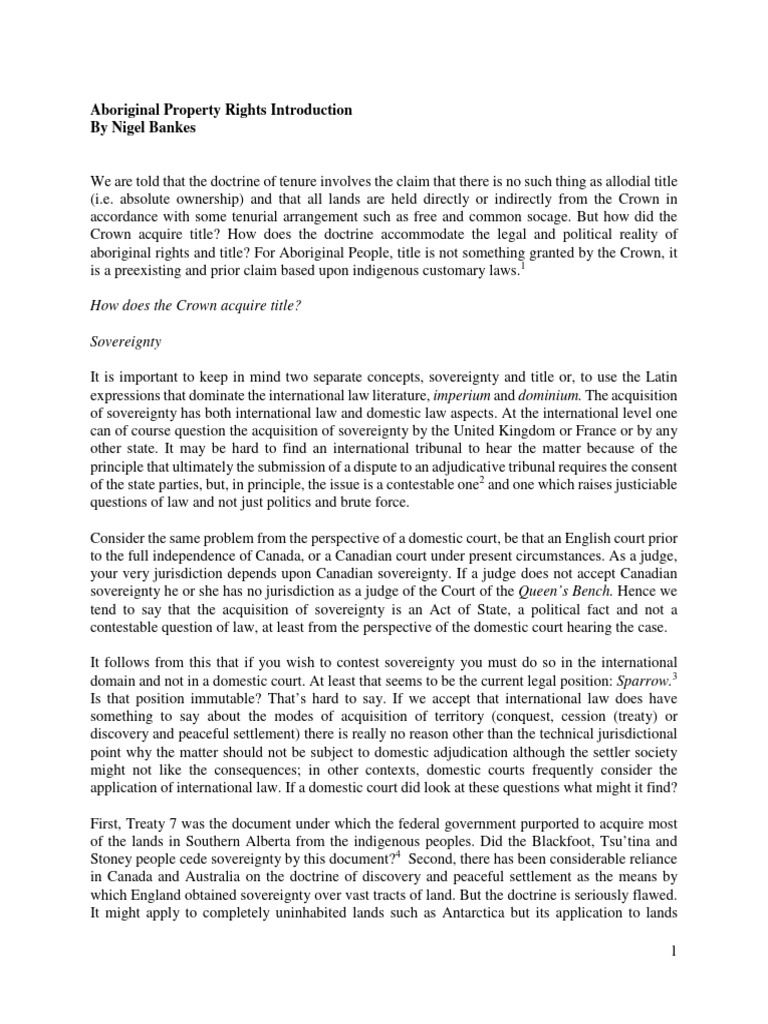 Aboriginal Property Rights Explained | PDF | The Crown | International Law