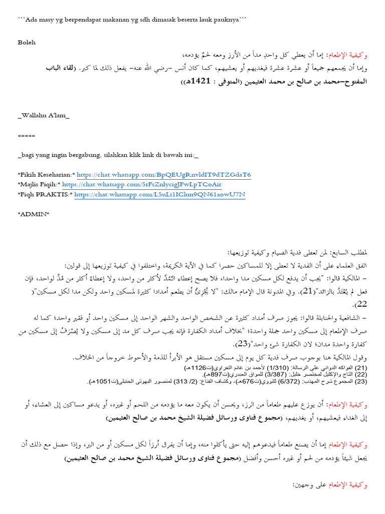 fidyah dengan uang contoh perhitungan