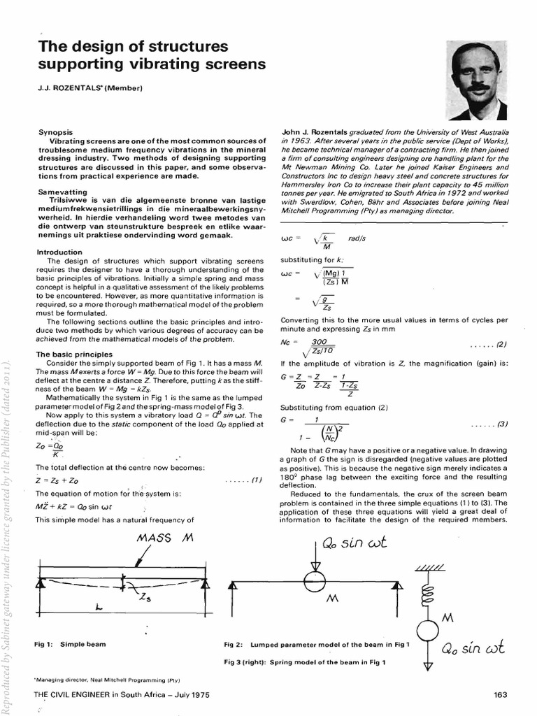 Designing Structures for Vibrating Screens | PDF | Beam (Structure ...